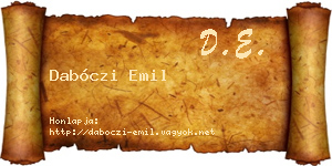 Dabóczi Emil névjegykártya
