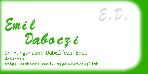 emil daboczi business card